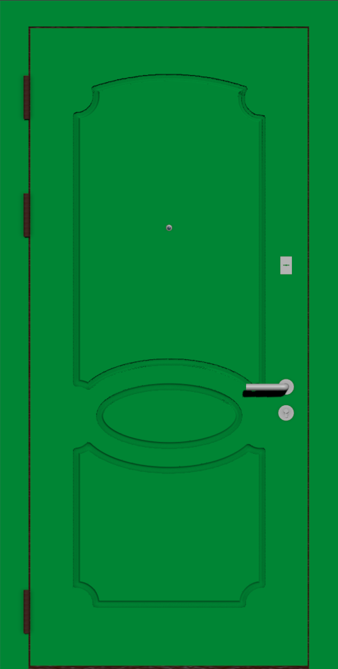 Входная металлическая дверь МДФ зеленая